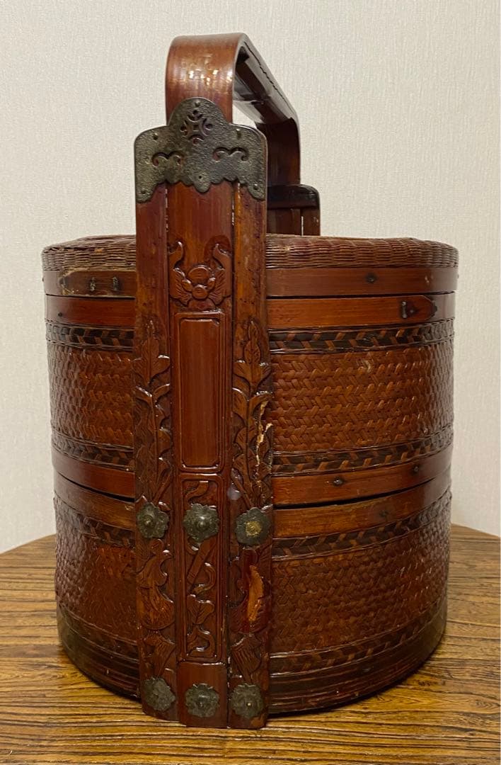 李朝中国韓国デザイン　アンティーク　古美術　ヴィンテージ  骨董　カゴ　籠　かご