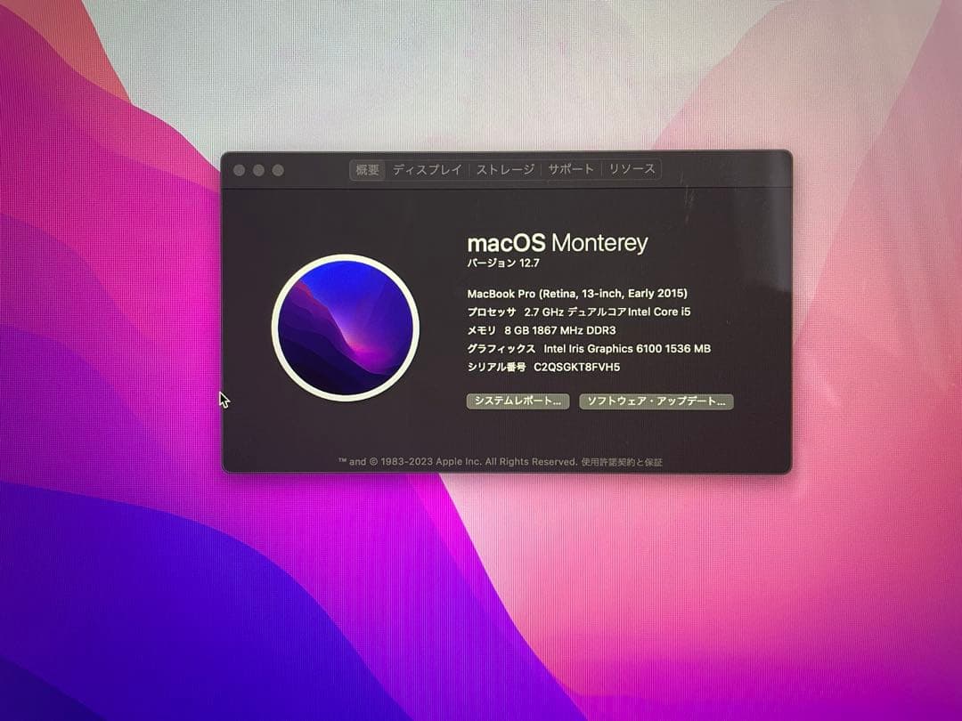 ※ジャンク品※Apple MacBookPro 13インチ　Early 2015