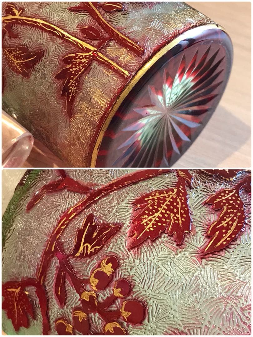 上級品稀少オールドバカラBaccaratローズヒップRosehip野薔薇香水ビン