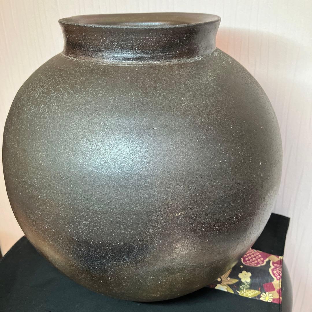希少　種子島　よきの焼　壺　飾り台　花瓶　置物　骨董品　古美術品　能野焼