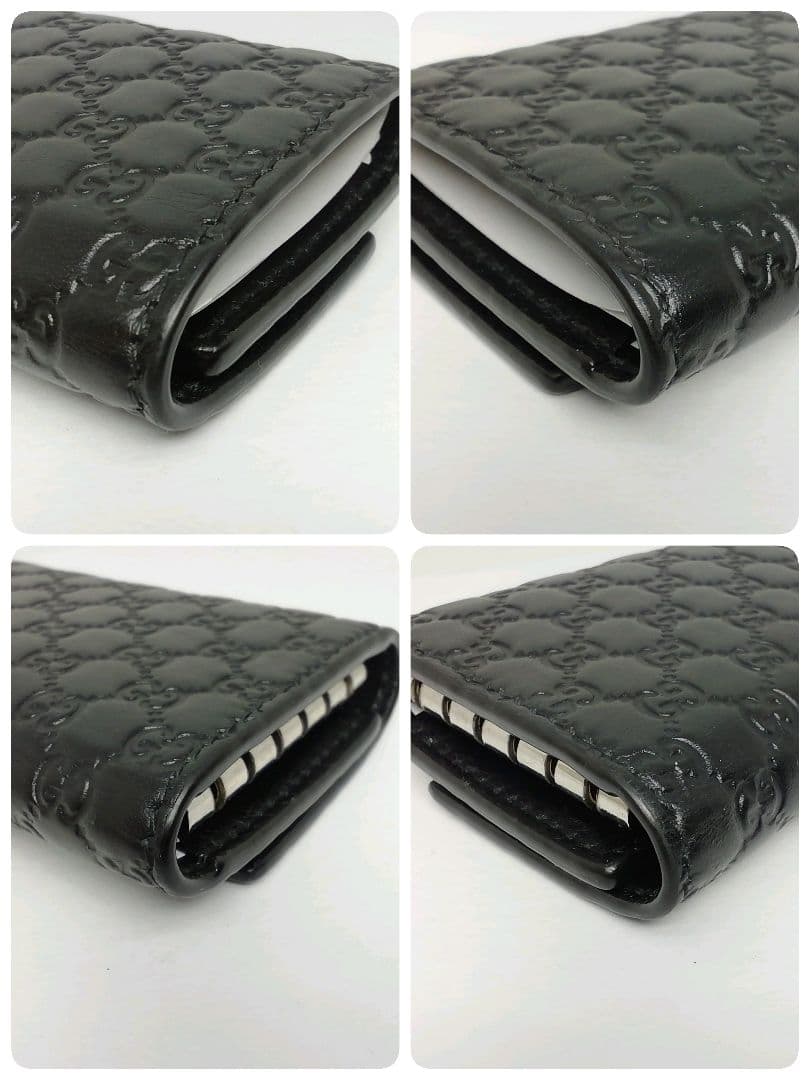 GUCCI　グッチ　シマレザー　ブラック　キーケース　６連タイプ　保存袋・付属品