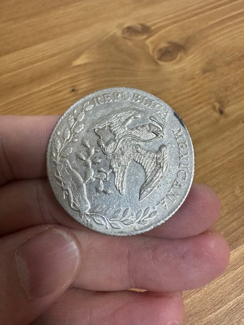 ★本物保証★ 莊印なし‼️ 特年! メキシコ 8レアル銀貨1891年号