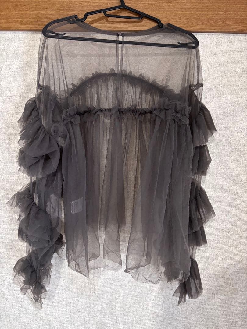 andresd デコラティブチュールトップス チャコール