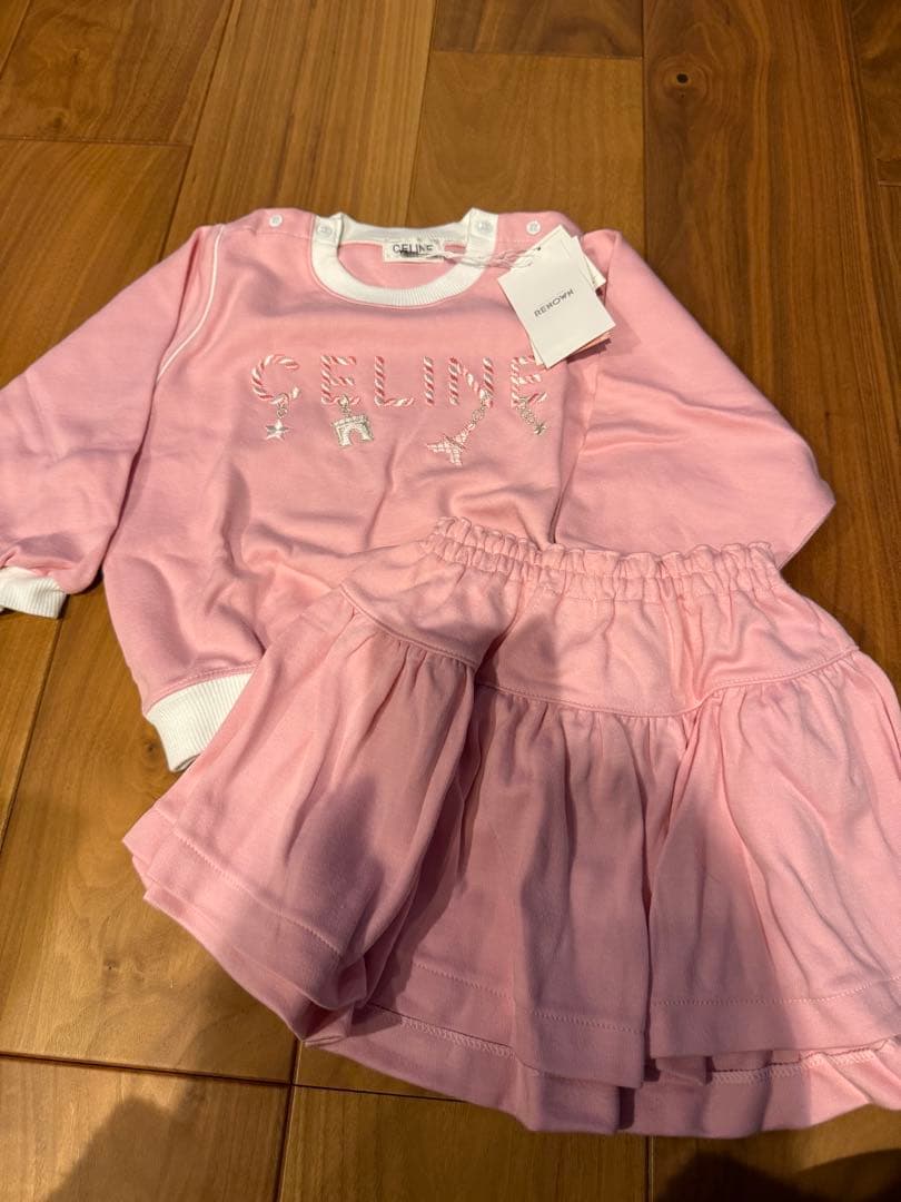 CELINE ピンク トップス スカートセット 90
