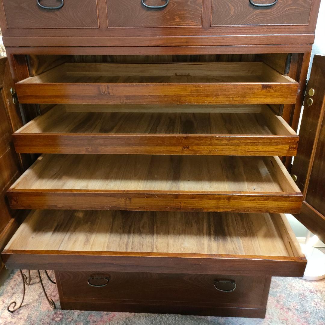 昭和レトロ ヴィンテージ和箪笥 時代家具 鍵2本付き