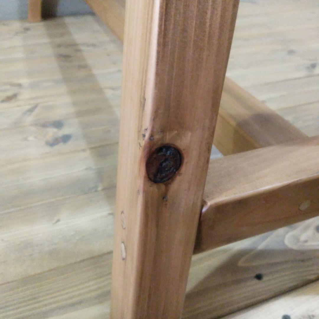 ハンドメイド　木製ベンチ　幅100㎝　座面高さ45㎝　ラスティックパイン　椅子