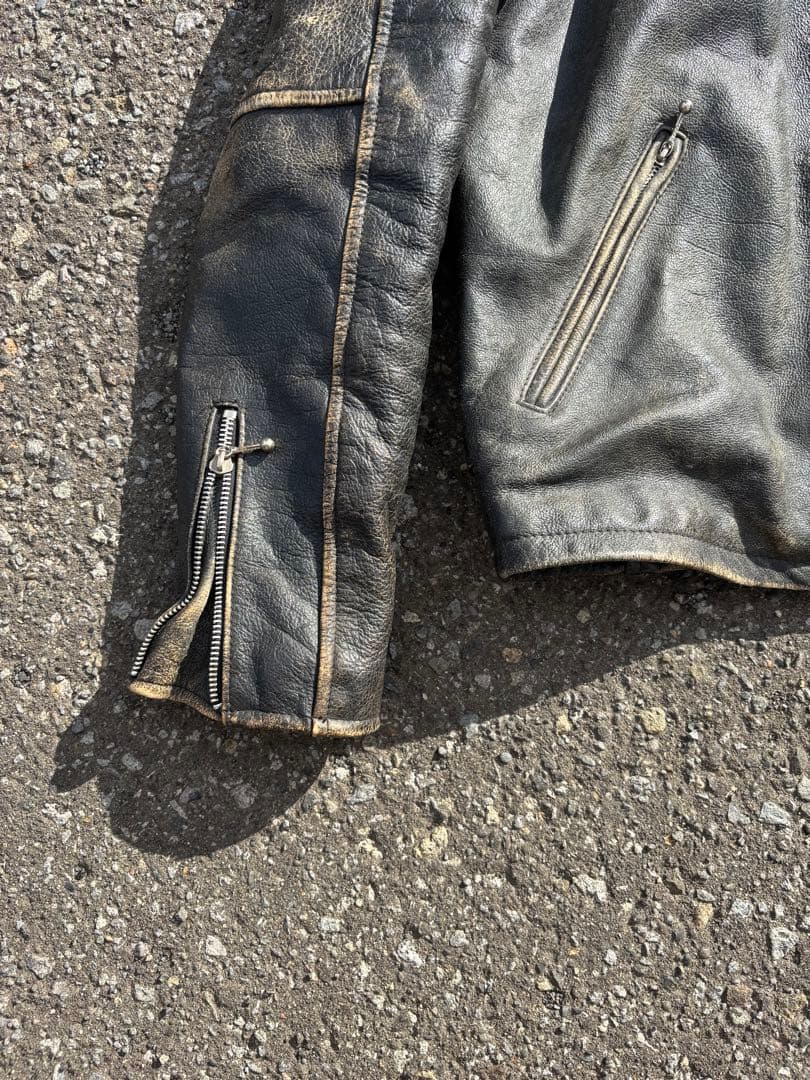 FOORSTEP ライダース　革ジャン　牛革　エイジング　ヴィンテージ　Lサイズ