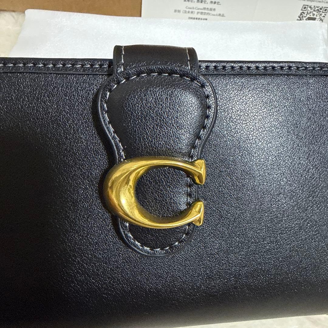 COACH ブラックレザー 二つ折り財布