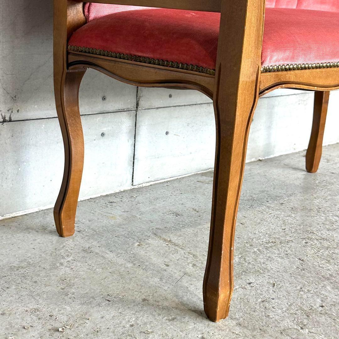 ♕ ロココ調 ✦ 木彫ベルサイユソファー ✦ 気品の2人掛け ♕ベルベット