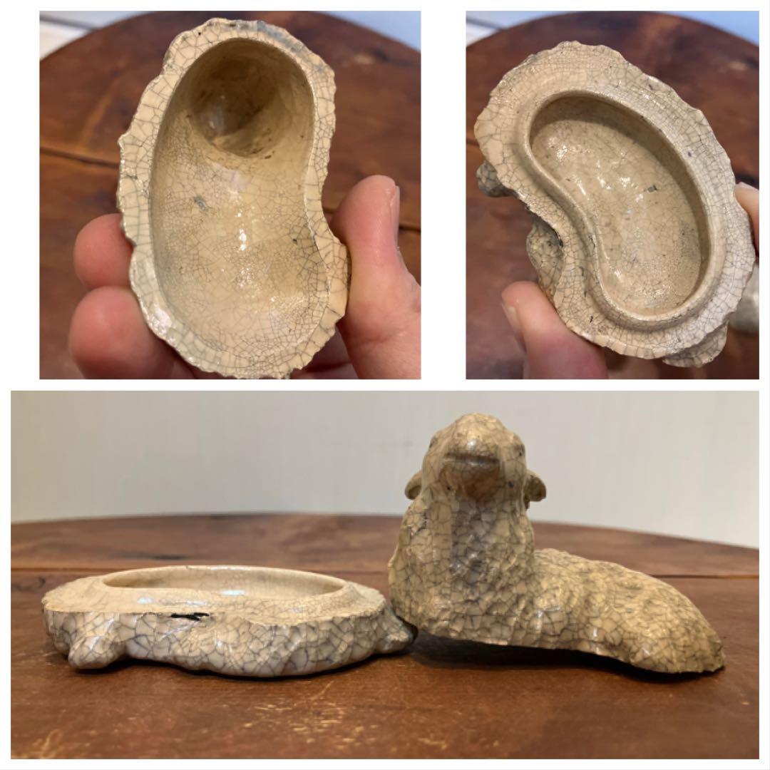 肌艶抜群！時代物の羊型香合◇茶道具◇煎茶道具◇香道具◇古美術◇陶磁器◇古道具