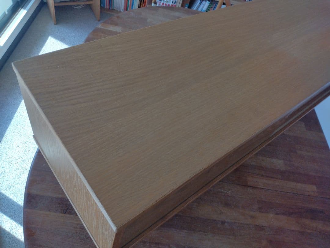 【訳あり美品】MUJI無印良品 オーク材テレビ台110cm/引戸AVラックボード