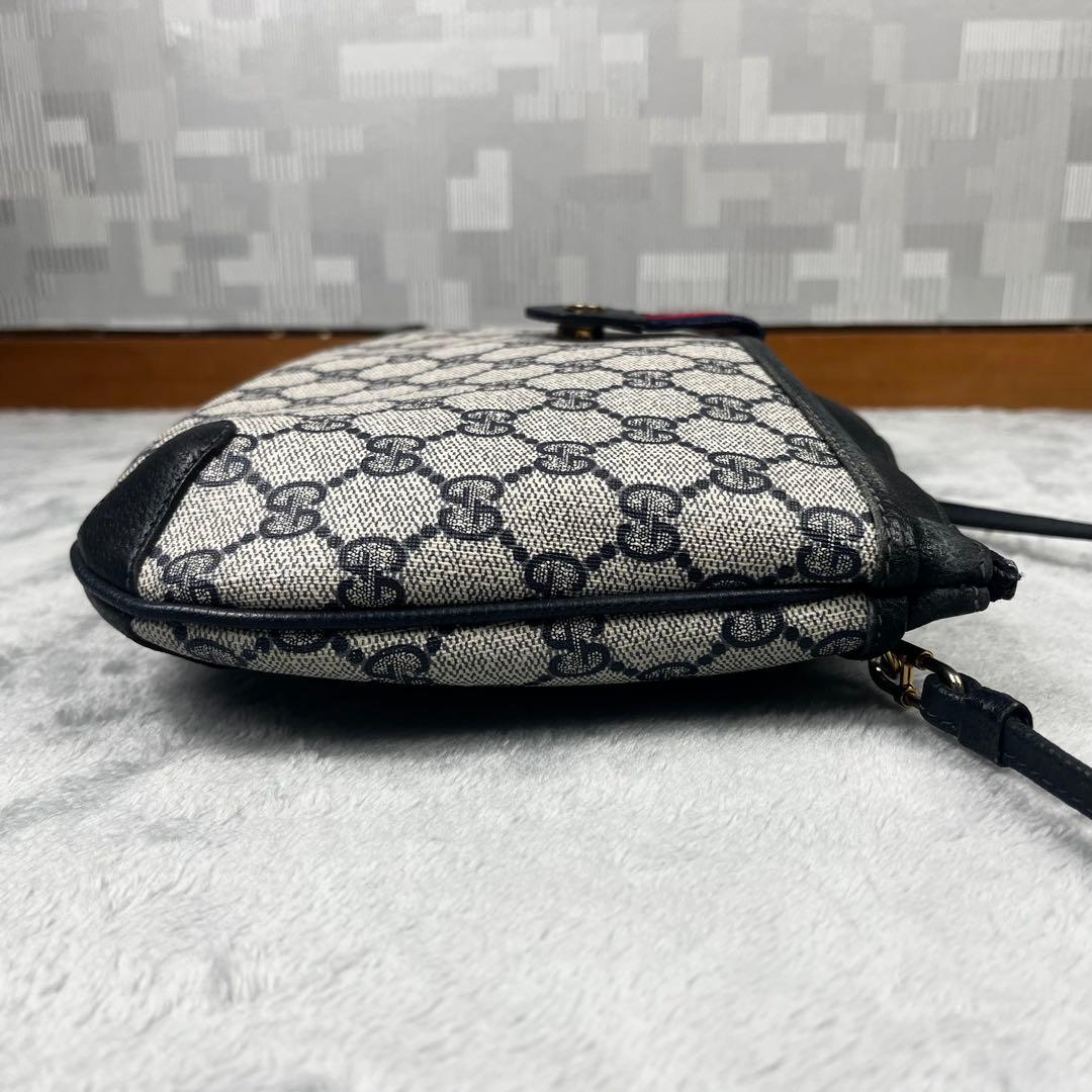 Gucci グッチ ショルダーバッグ 斜め掛け◎ GG ネイビー シェリーライン