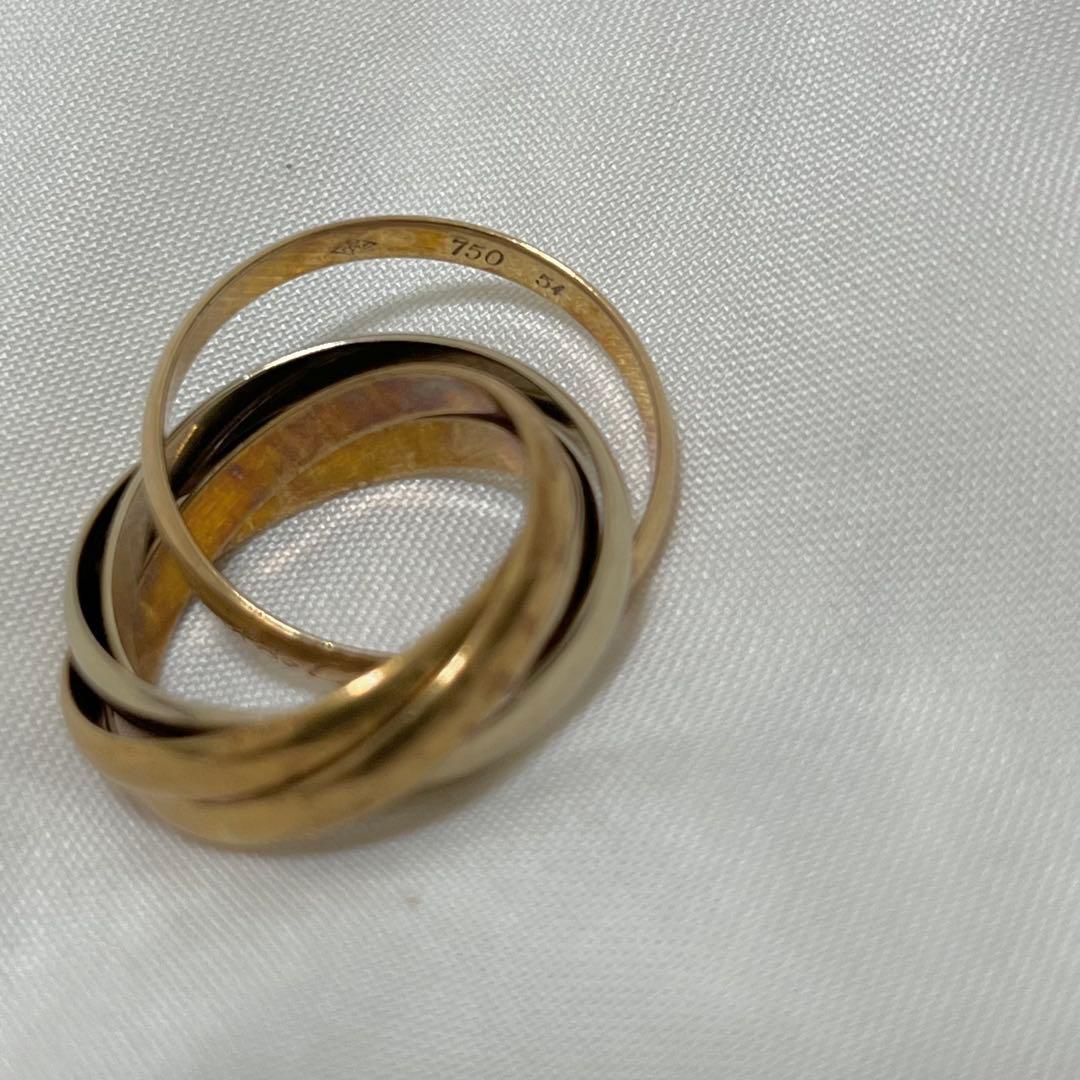 カルティエ トリニティリング 5連 スリーカラー 750 54刻印　9g程