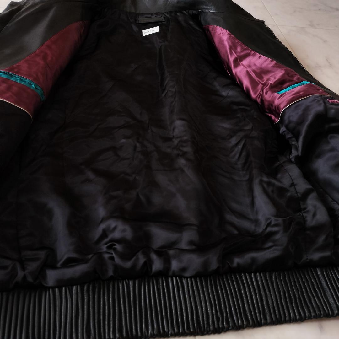 ポールスミス 10AW コレクションモデル 変形襟レザージャケット M ブラック