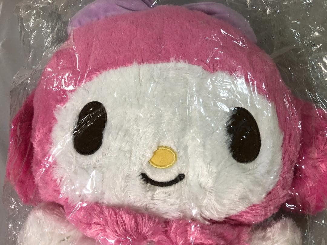 メロディ パフパフぬいぐるみ　Lサイズ　マイメロディ タグ付き