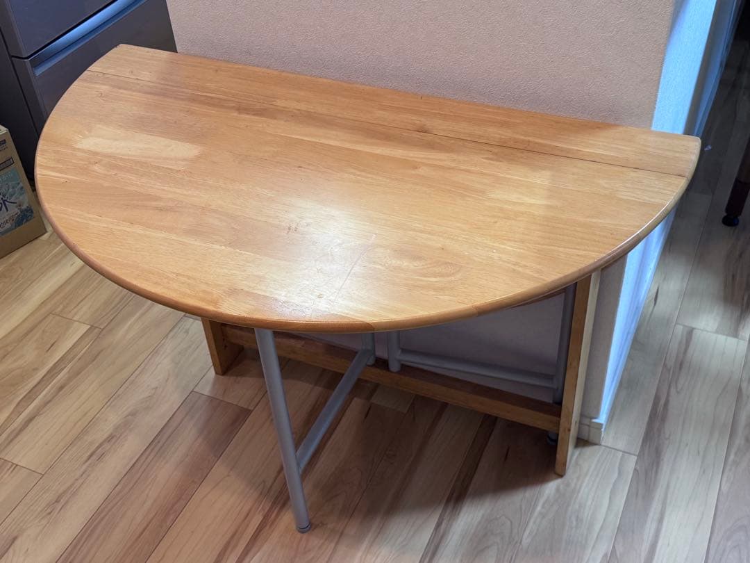 カ*ス様 ナチュラルウッド 折りたたみ ダイニングテーブル　丸テーブル　ラウンド