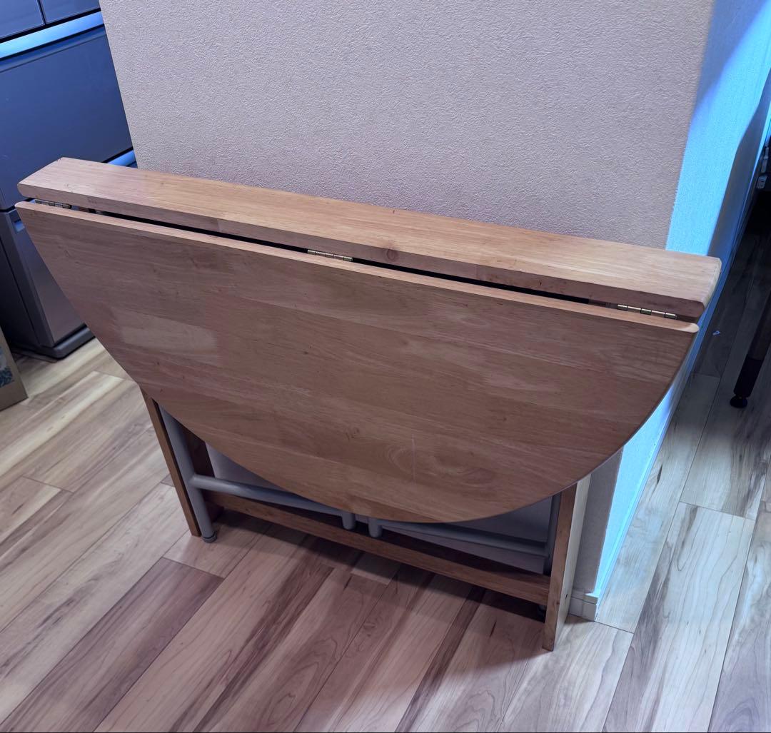 カ*ス様 ナチュラルウッド 折りたたみ ダイニングテーブル　丸テーブル　ラウンド