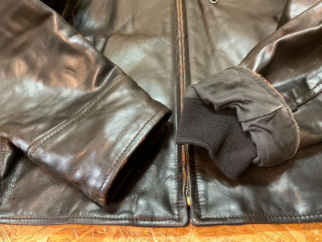 エアロレザー 飛行機タグ 90s ハーフベルテッド ホースハイド ライダース