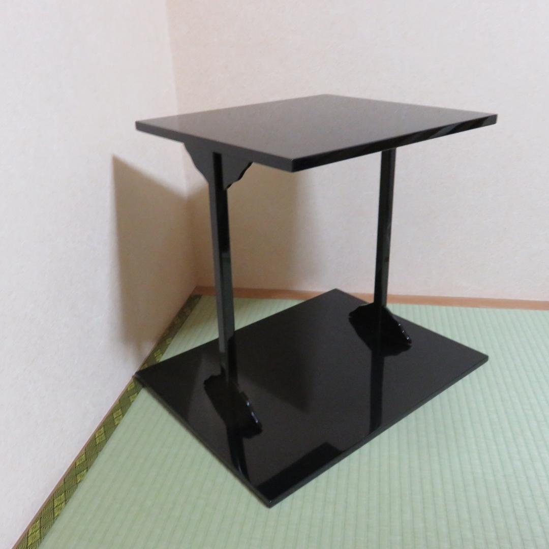 而妙斎好 黒真塗 四方棚 富悦作 スレあり 茶道具 棚