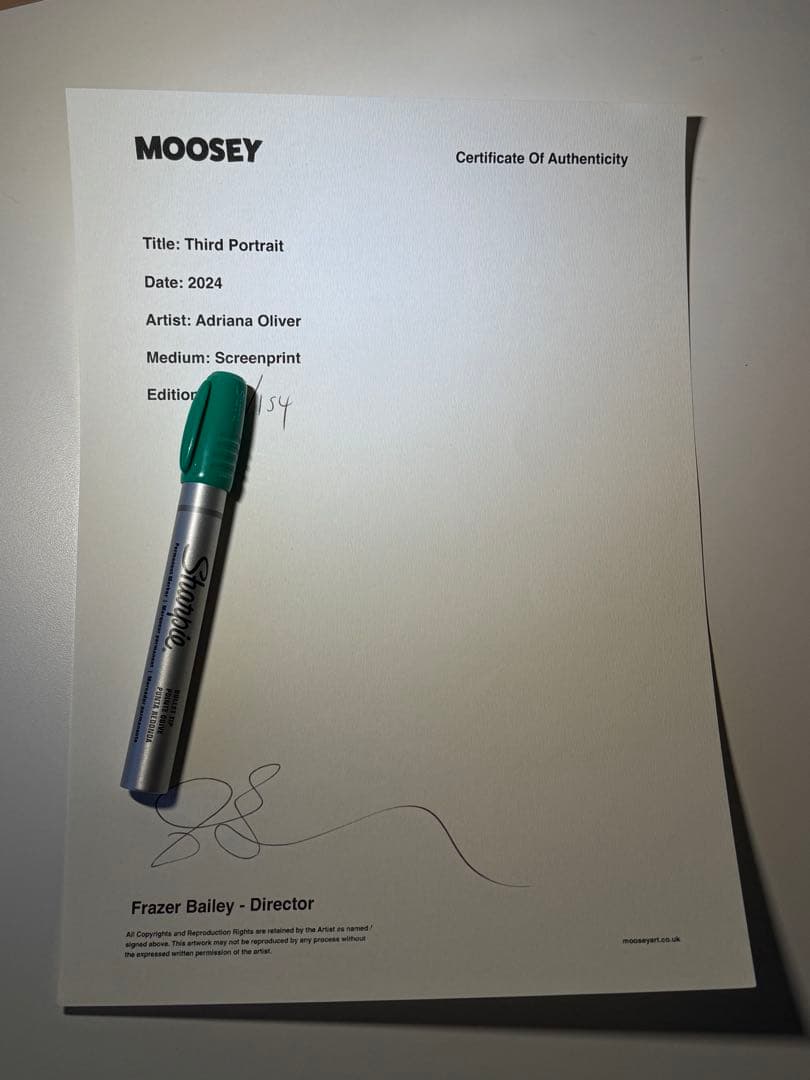 オフィシャル 正規品 Adriana Oliver Third Portrait