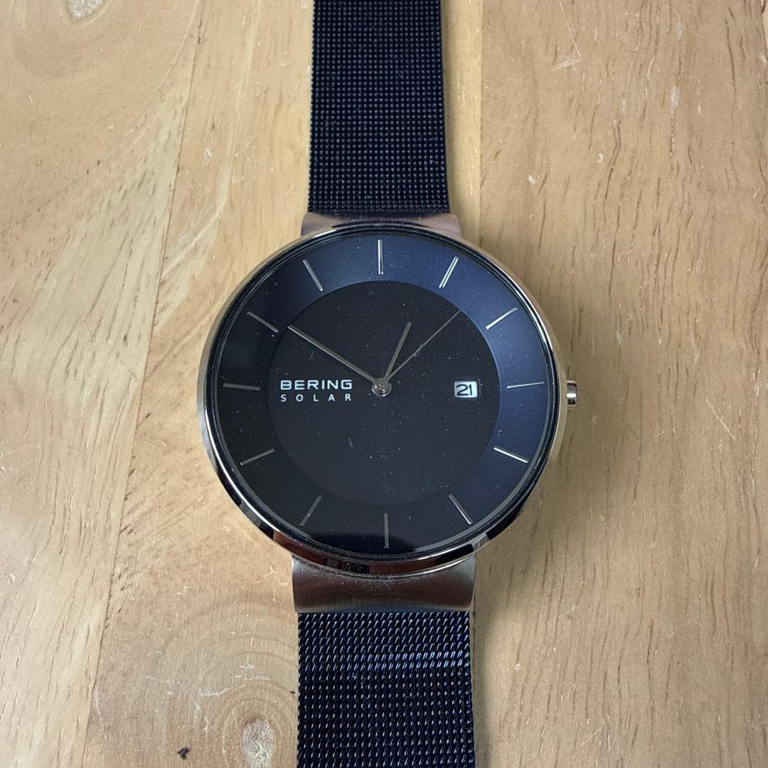 【新春セール】BERING SOLAR ネイビー腕時計