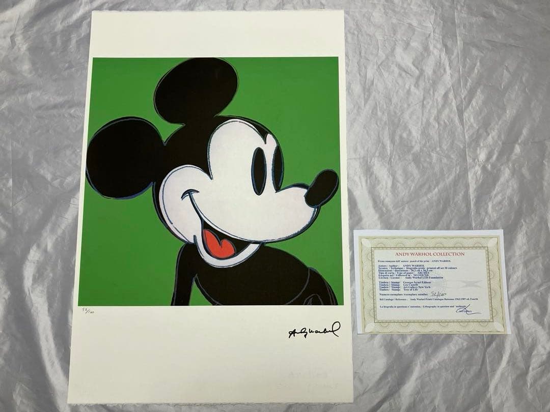 し*る様 レア！限定100枚 リトグラフ アンディ・ウォーホル ミッキーマウス【