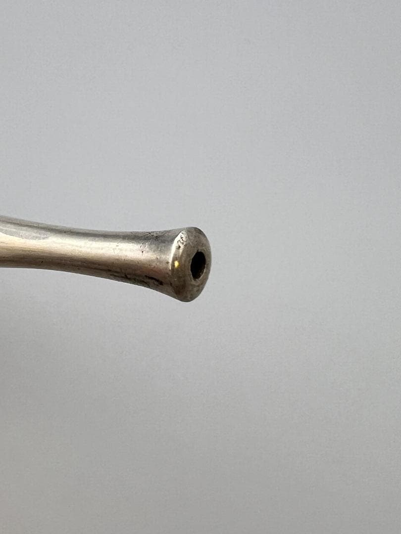 【海】純銀煙管　四角形　キセル　純刻印　銀細工　アンティーク　重量約38g