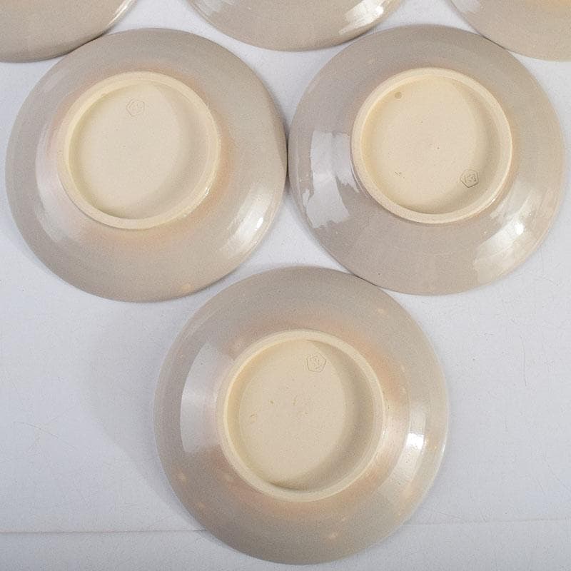 犬山焼　犬山本窯　尾関作十郎造　染付　八十翁　銘々皿　十客　共箱　C　8891D