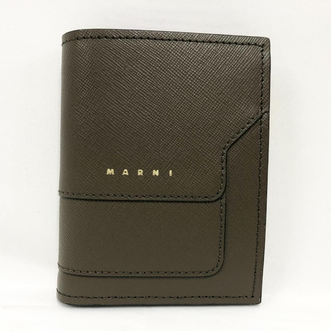 ○★新品未使用　MARNI (マルニ)　二つ折り財布　ダスティオリーブ