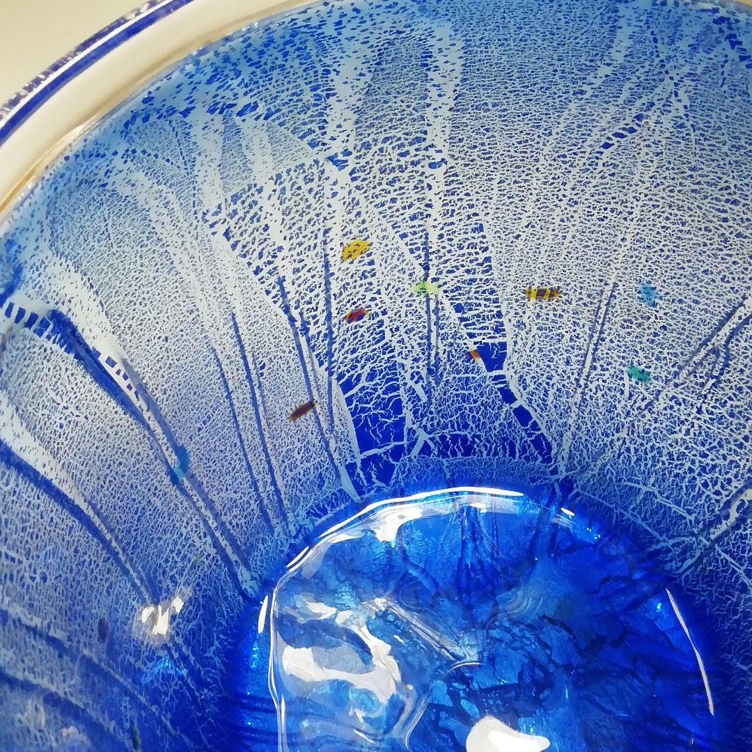 Ｓ７０９　水指　『手吹硝子』『宮崎英彦作』　共箱　茶道具