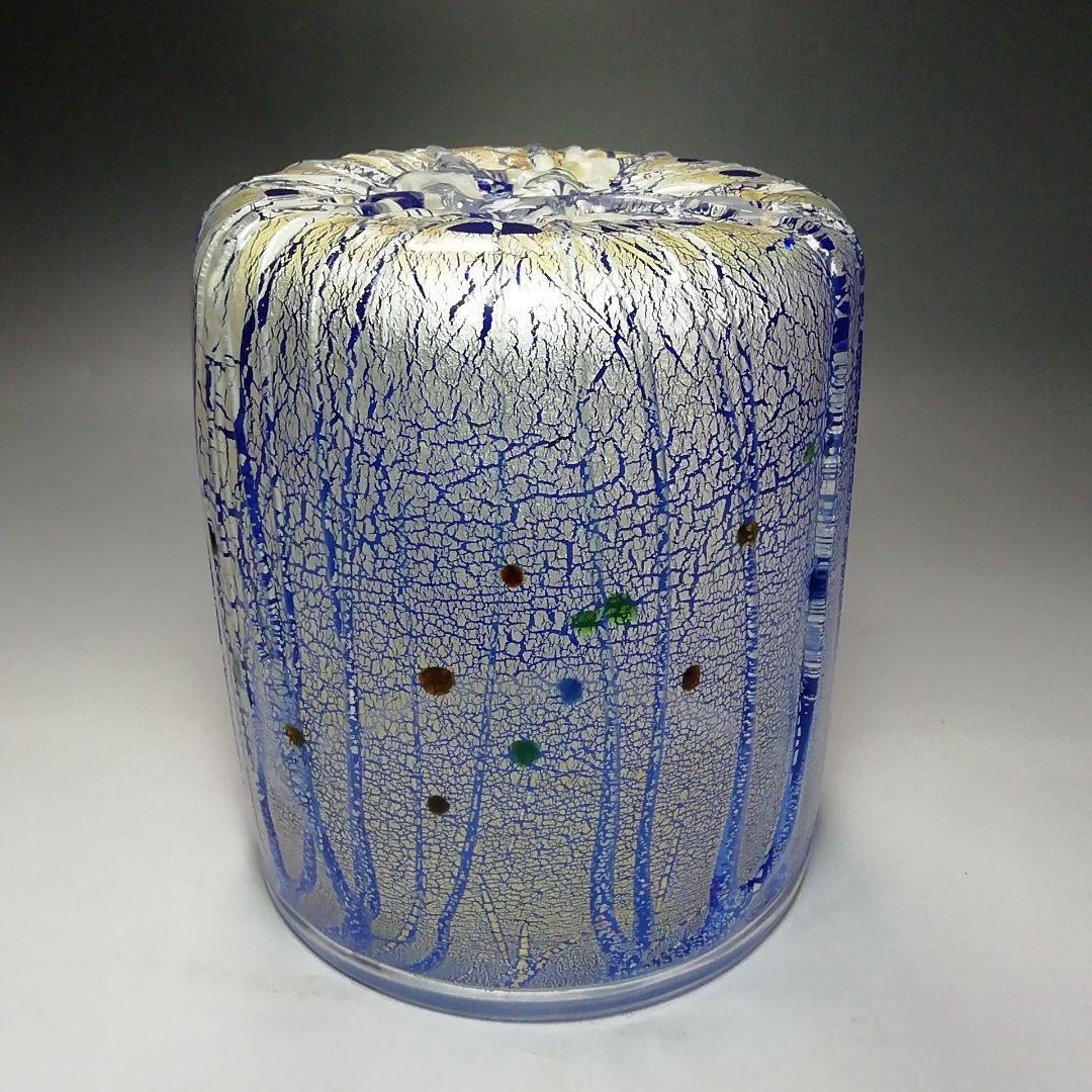 Ｓ７０９　水指　『手吹硝子』『宮崎英彦作』　共箱　茶道具