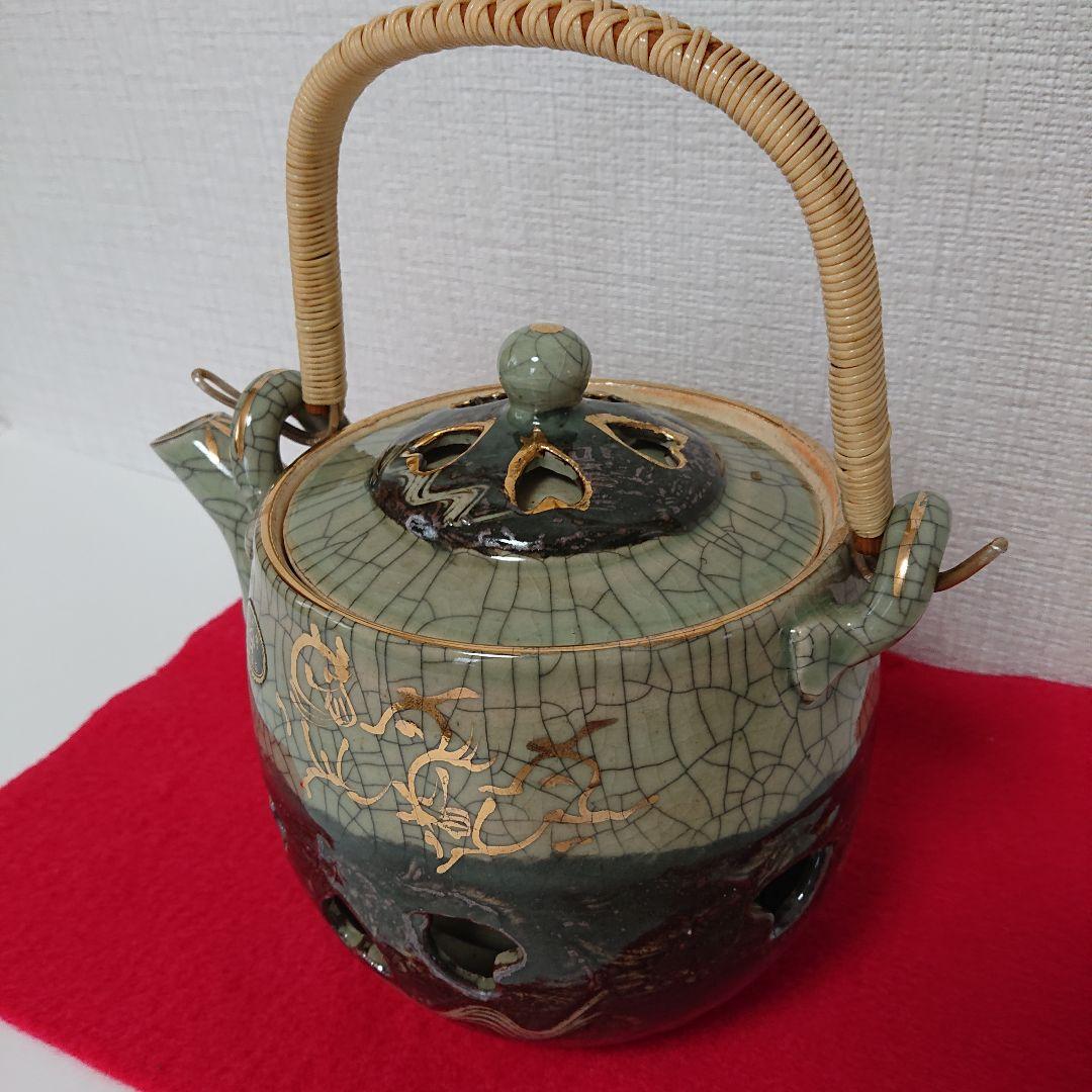 相馬焼    特大急須   双馬   金馬  美品