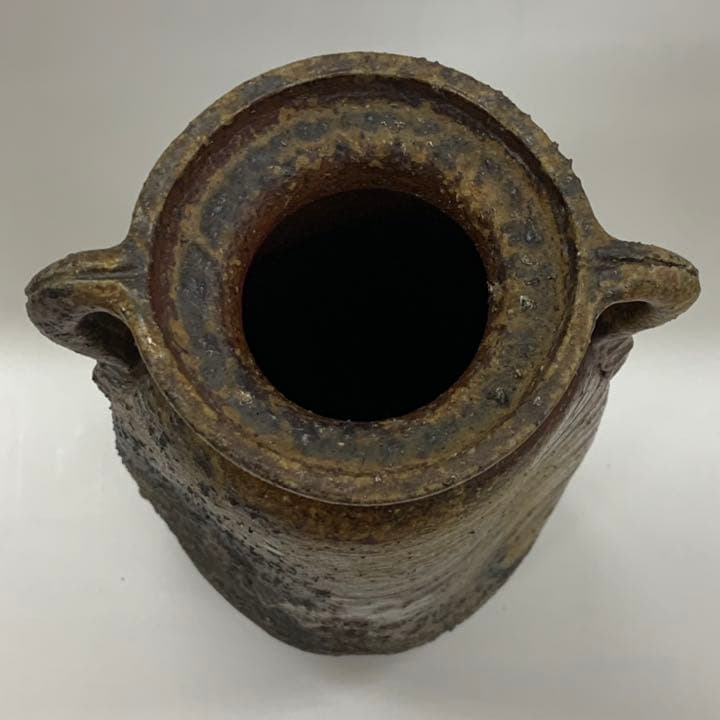 【花入10】常滑1（耳付）二代素三　高さ24.5㎝