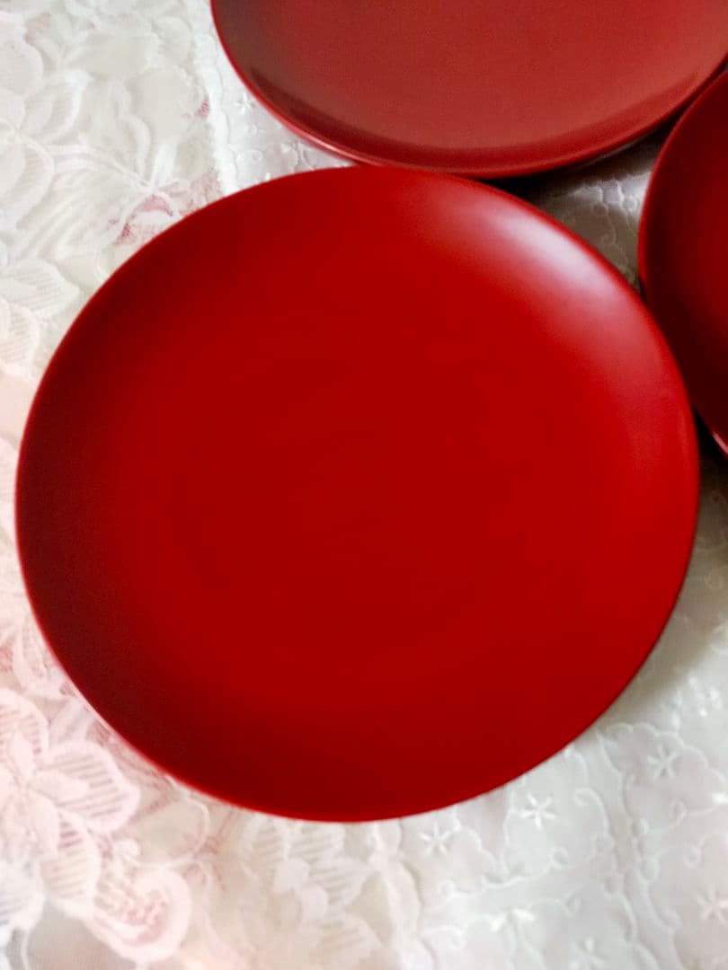 浄法寺塗銘々皿　銀朱　5寸