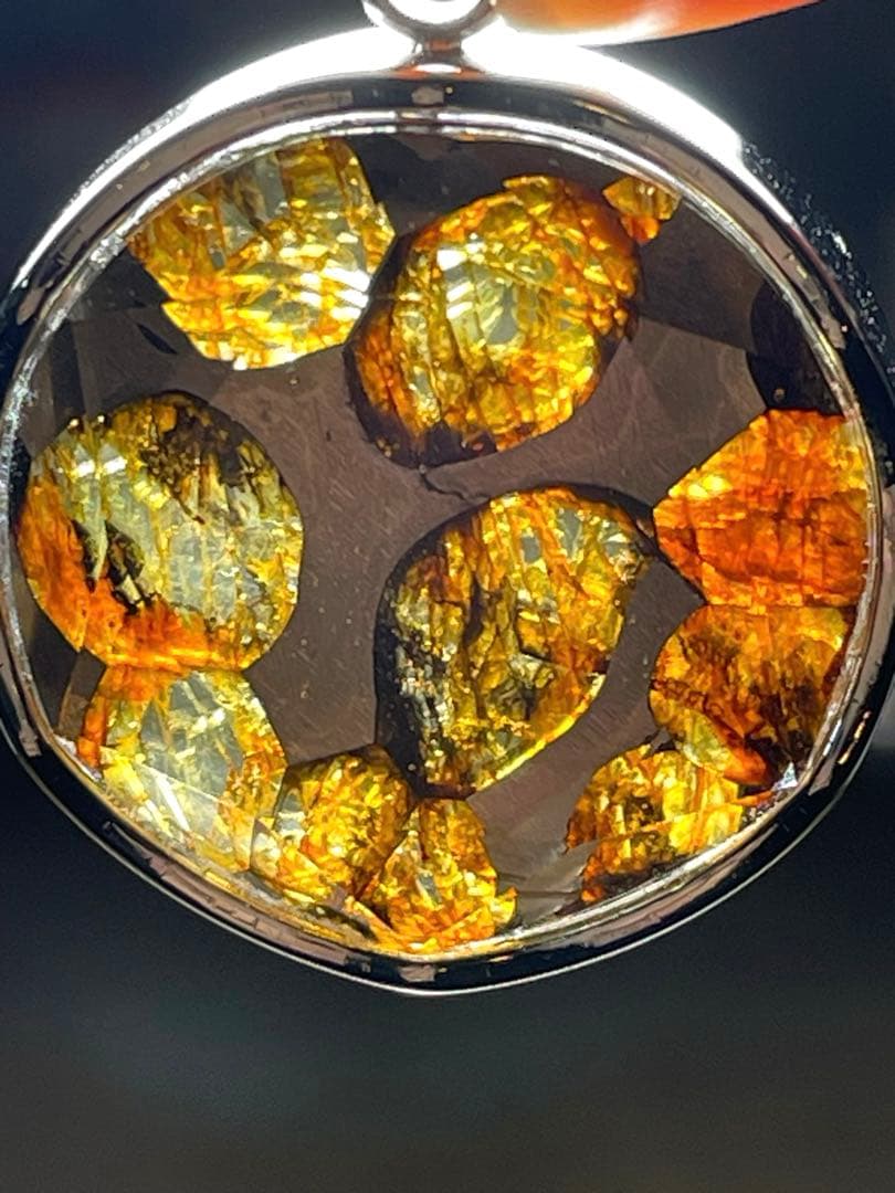 【新入荷】パラサイト隕石ペンダントトップ（新品未使用）鑑定書付き六芒星セリコ隕石