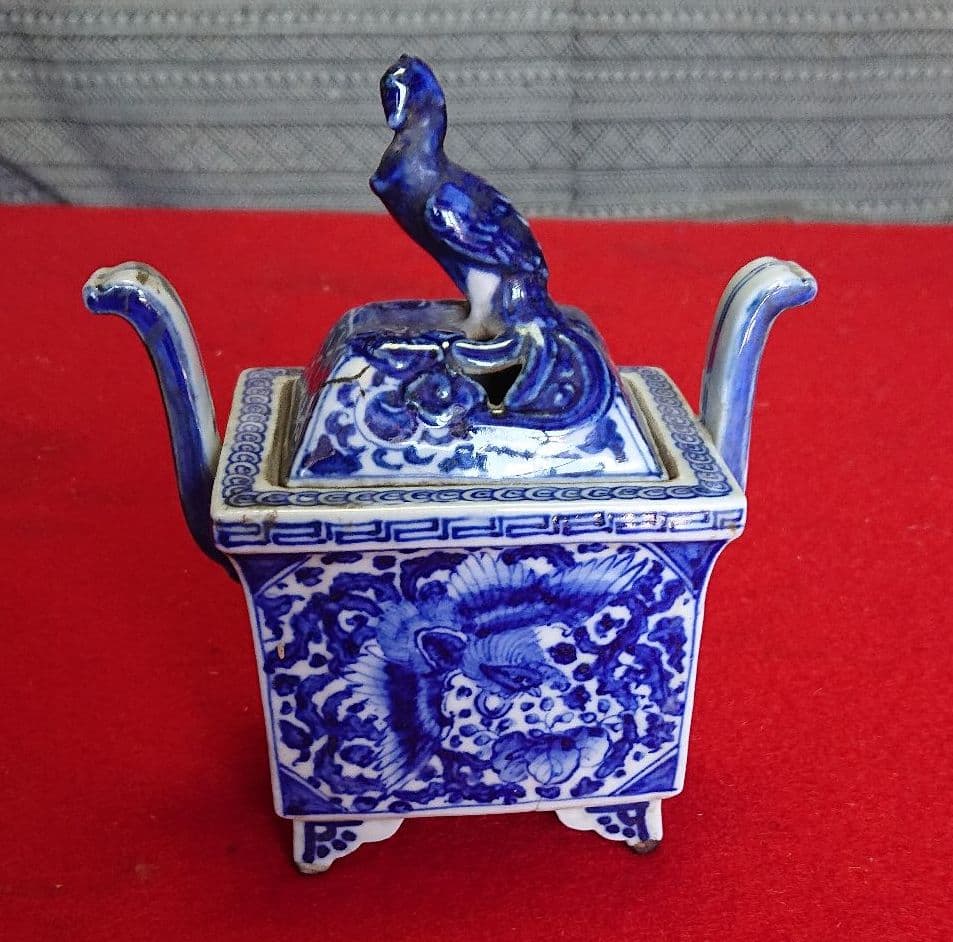 染付け香炉 骨董