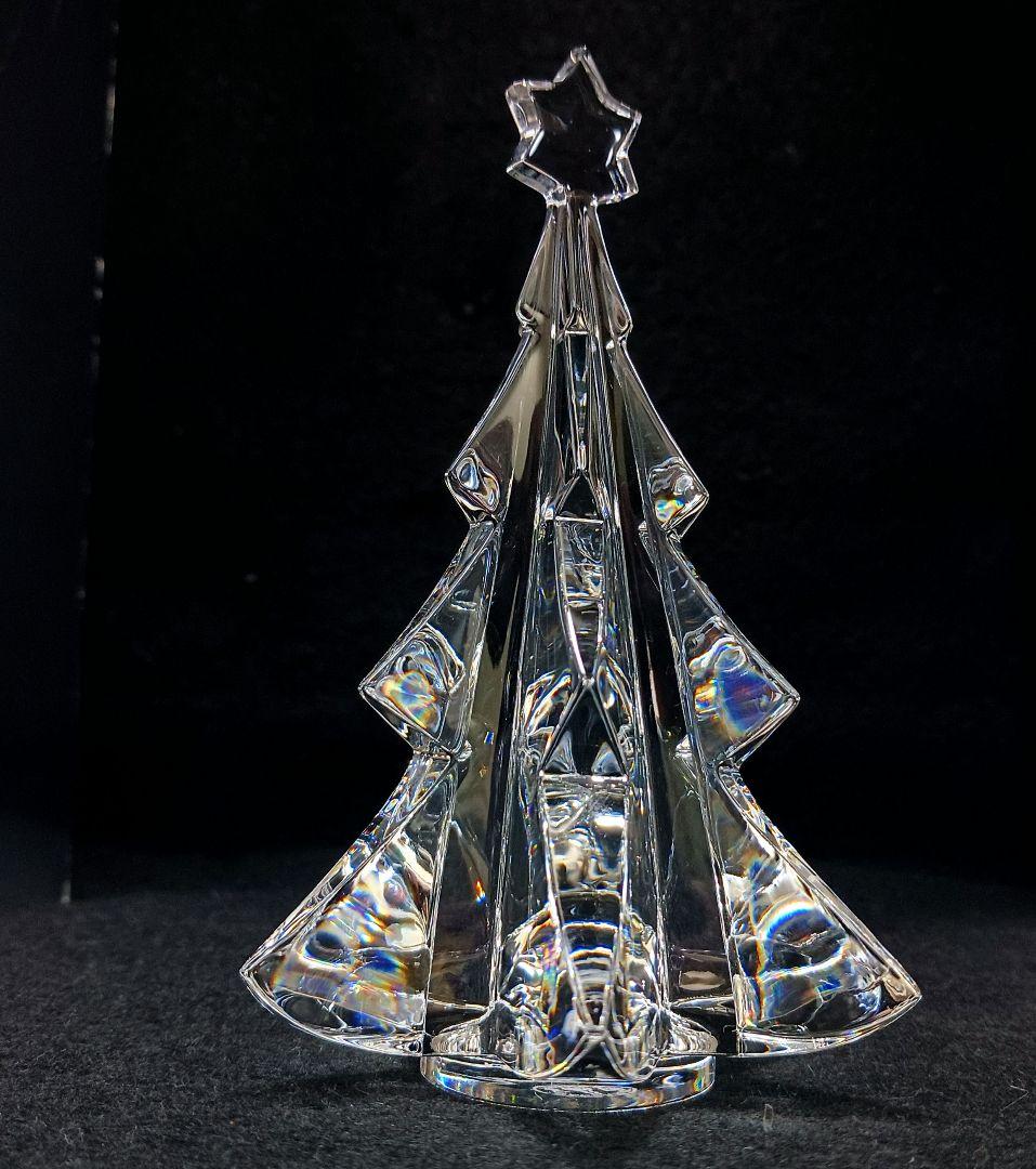 Y2799-2 バカラ クリスマスオーナメント ツリー 置物 高さ13.5㎝