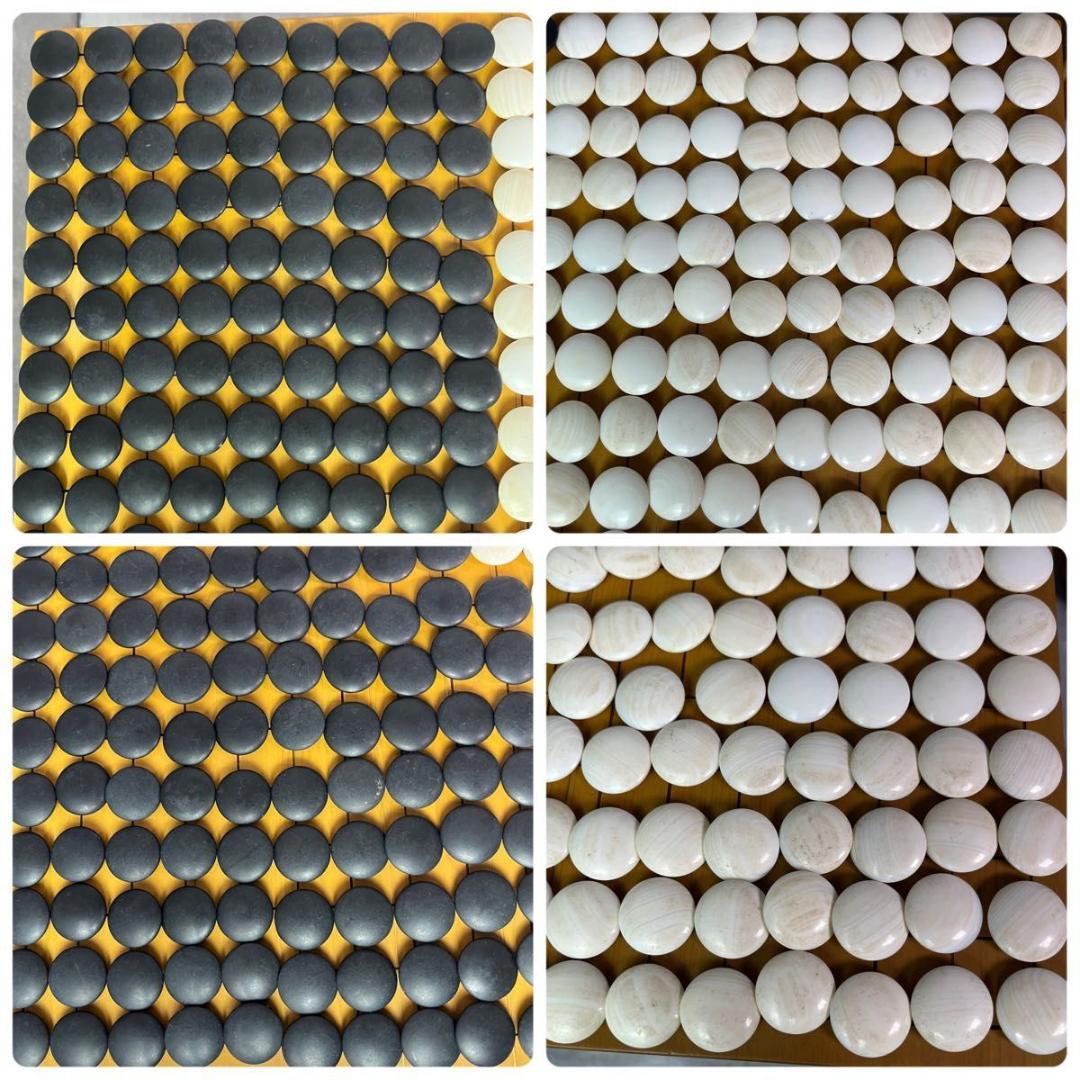 高級天然木 本榧 碁盤 ヘソあり 約5.6寸 蛤碁石 那智黒石 本カヤ 囲碁