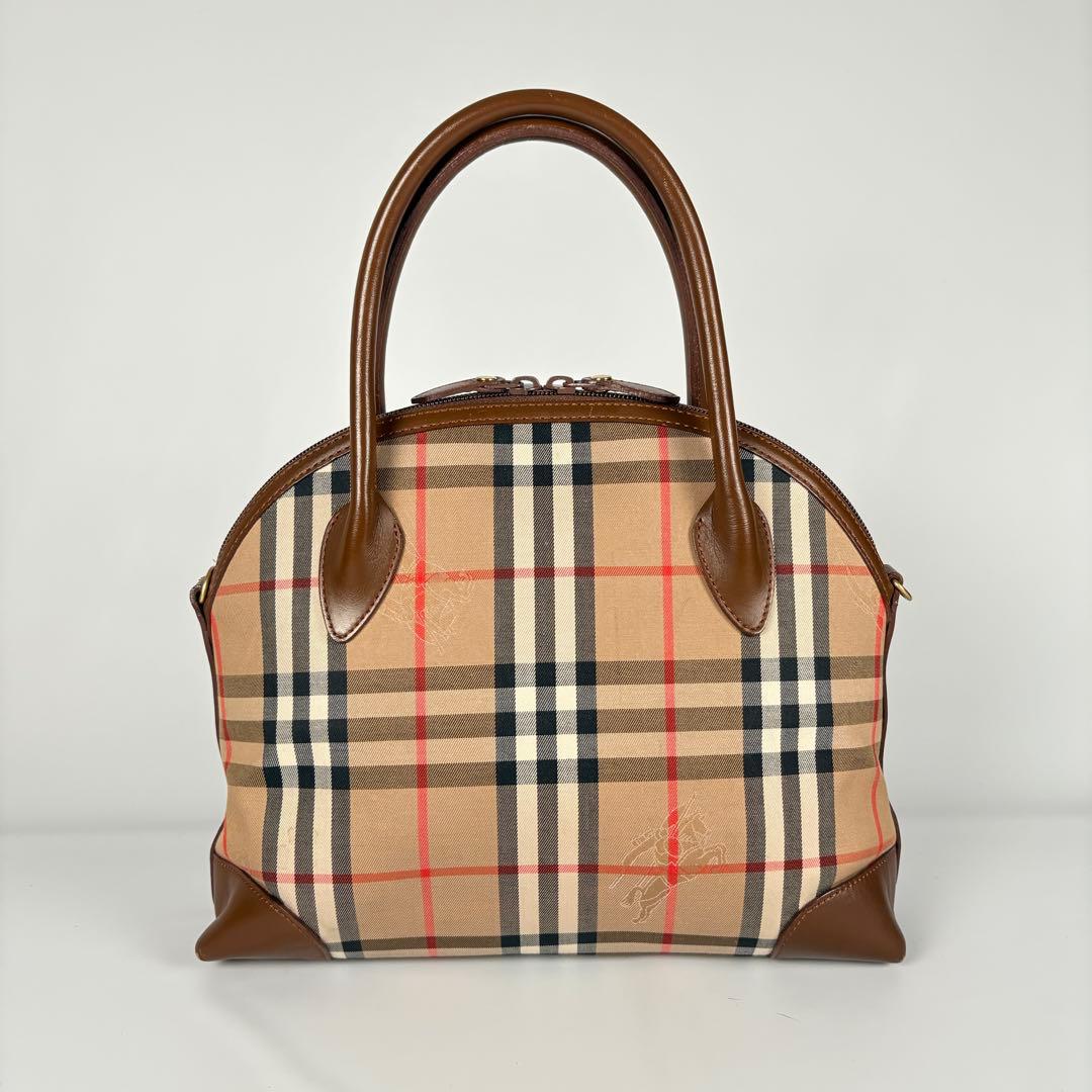 良品　希少　月桂樹　バーバリー　ハンドバッグ　ノバチェック