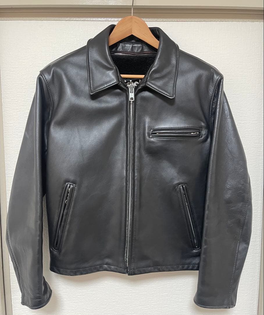 Schott 642 USA製 シングルライダース ジャケット 42 ライナー付