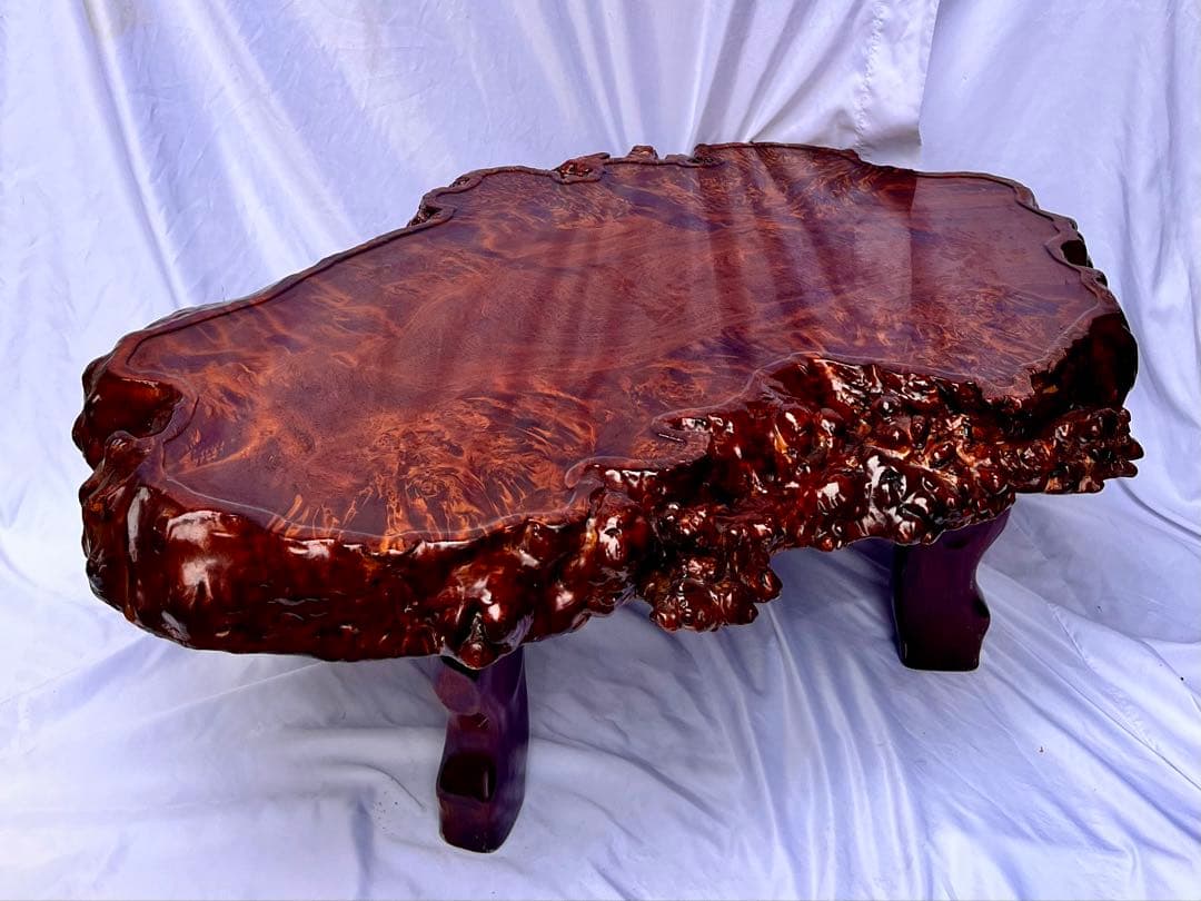 ③ 天然木 一枚板 座卓 ローテーブル 幅110cm