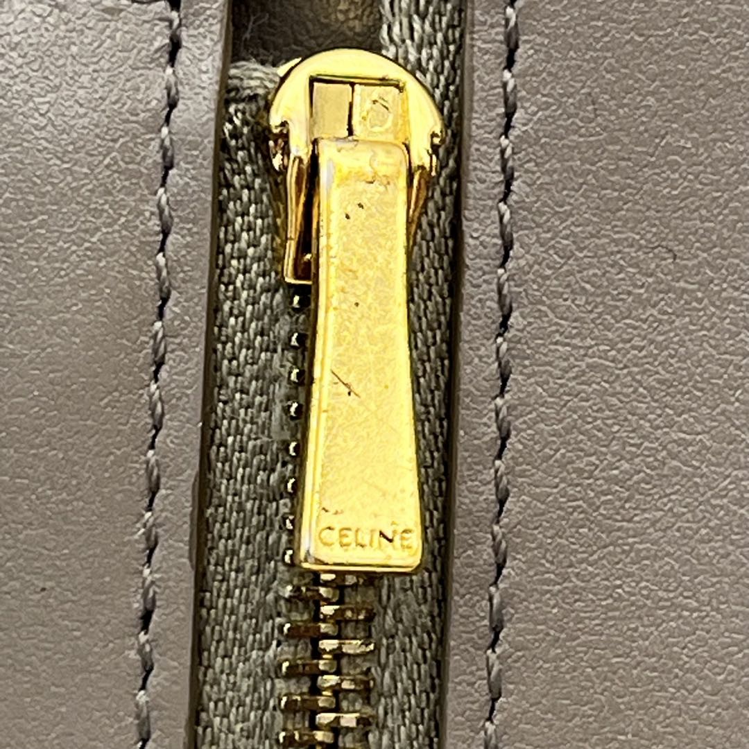 CELINE セリーヌ レザー ストラップ ラージ ウォレット グレージュ