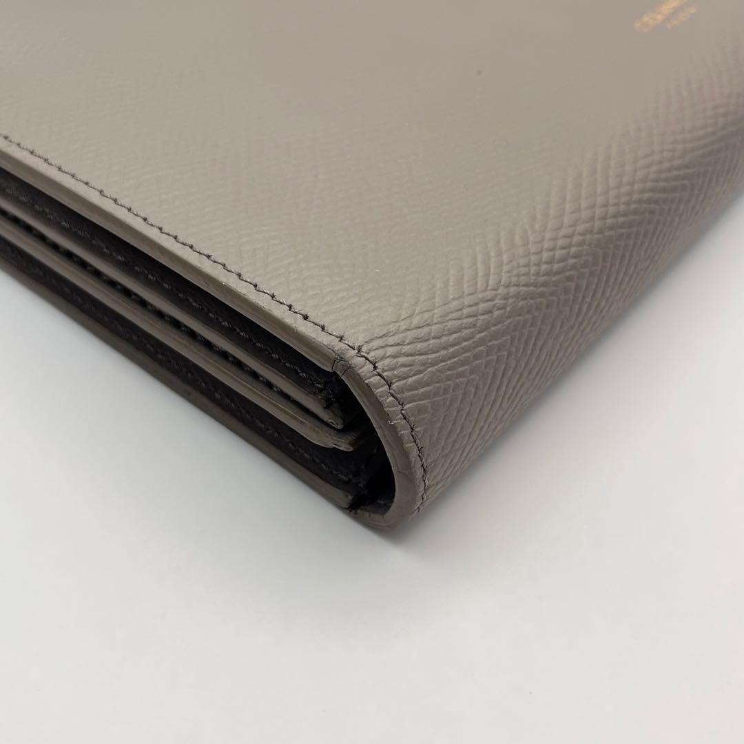 CELINE セリーヌ レザー ストラップ ラージ ウォレット グレージュ