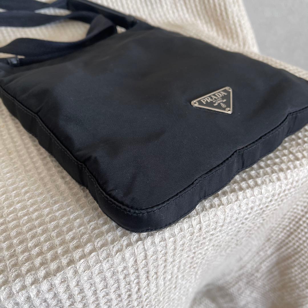 ◇ 良品 PRADAプラダ ショルダーバッグ サコッシュ ナイロン ブラック ◇