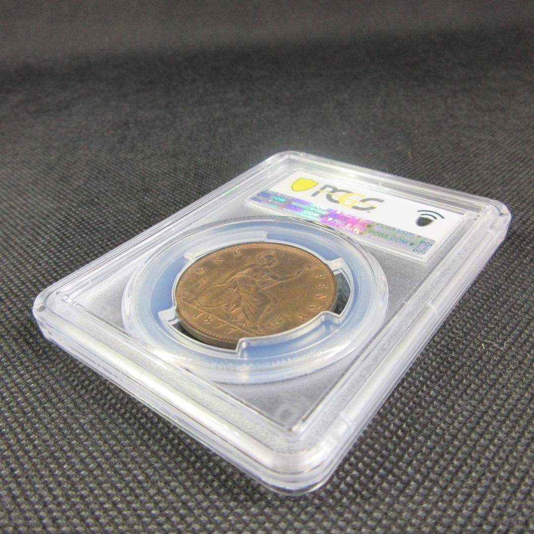 1877 イギリス ペニー 銅貨 PCGS ヴィクトリア女王 アンティーク