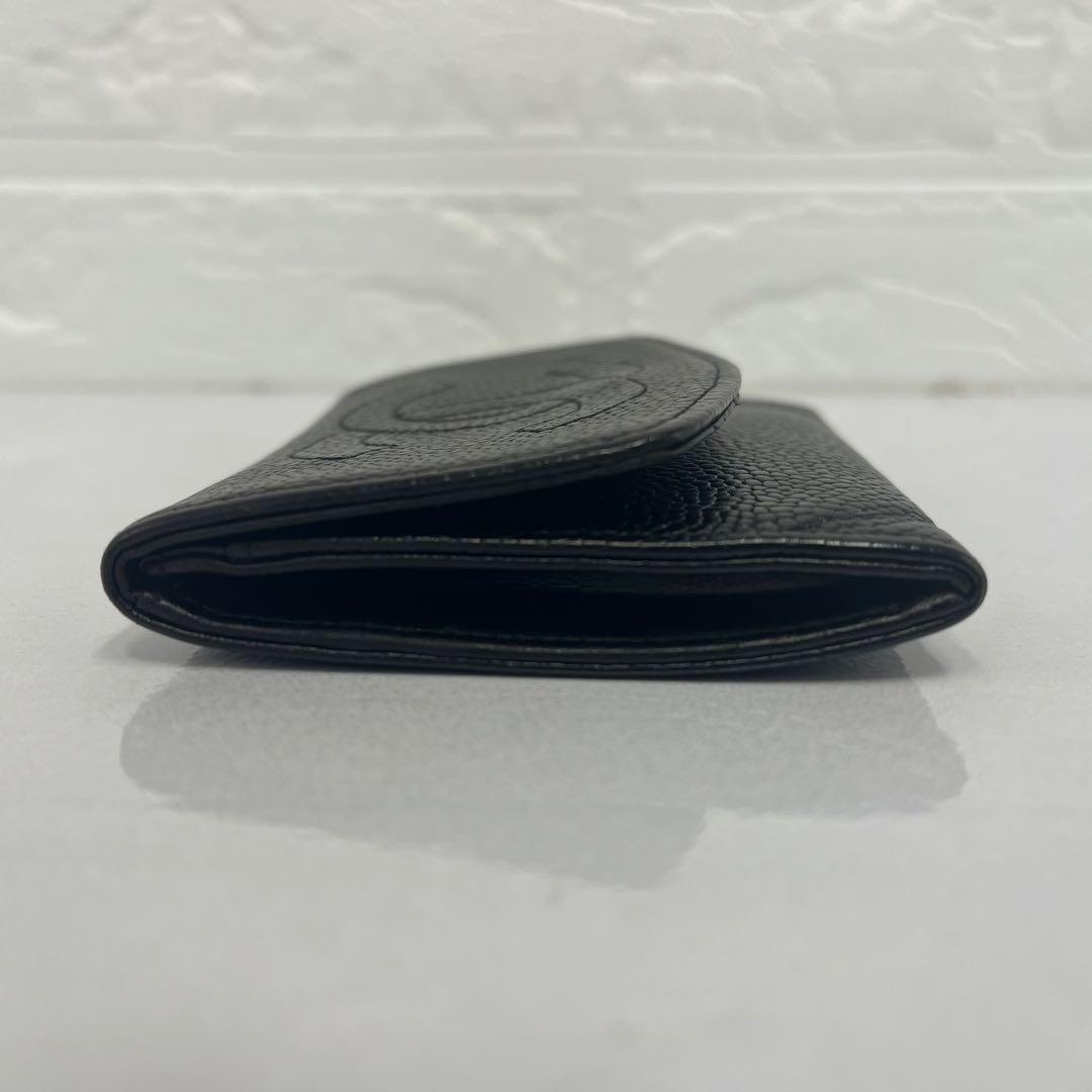 CHANEL シャネル 財布 ケース キャビアスキン ブラック デカココ