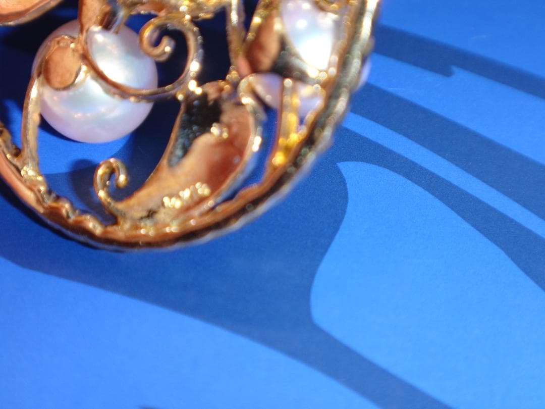 ミキモト MIKIMOTO ダイヤ＆K18＆パールブローチ