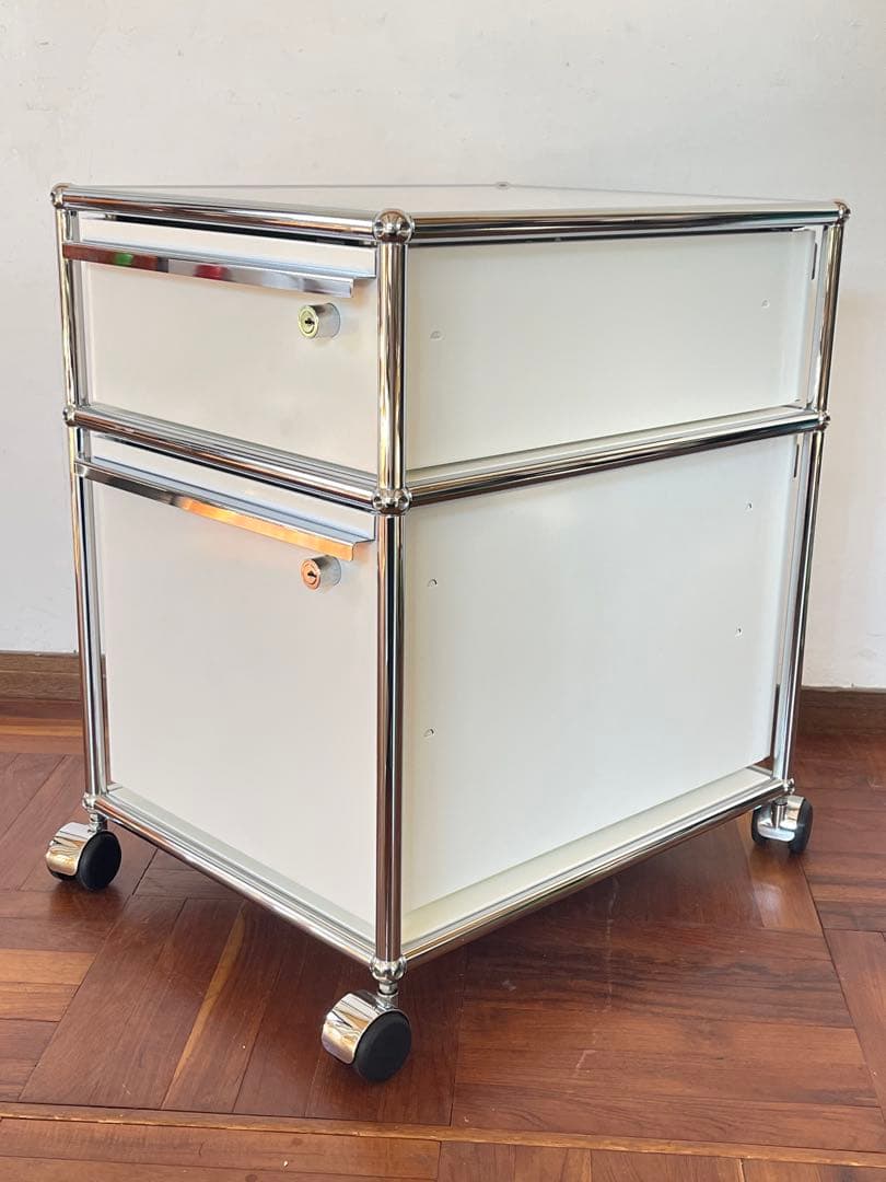 USM ハラー システム 2段 ロールボーイ ピュアホワイト デスク ワゴン 2