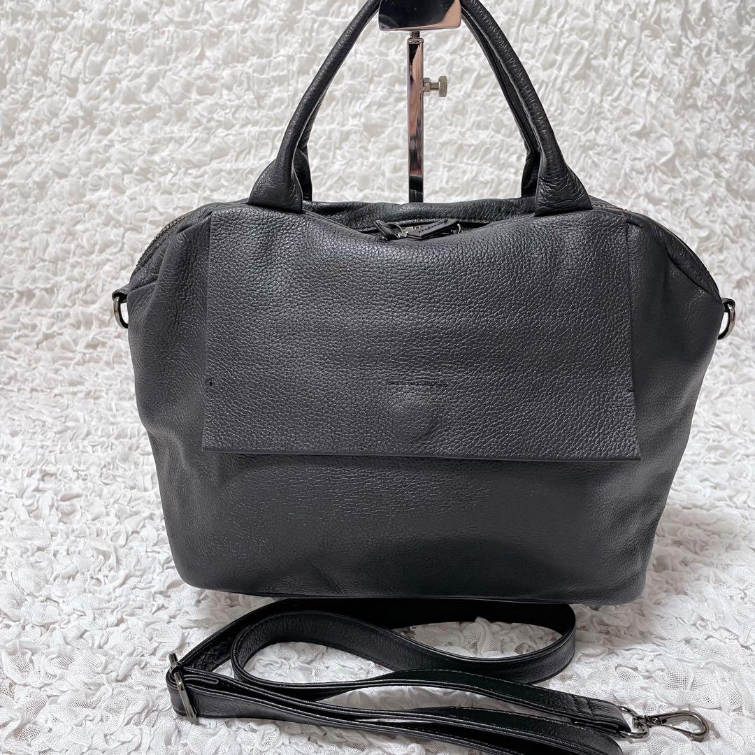 美品✨ear PAPILLONNER レザーフラップ2WAYバッグ S ブラック