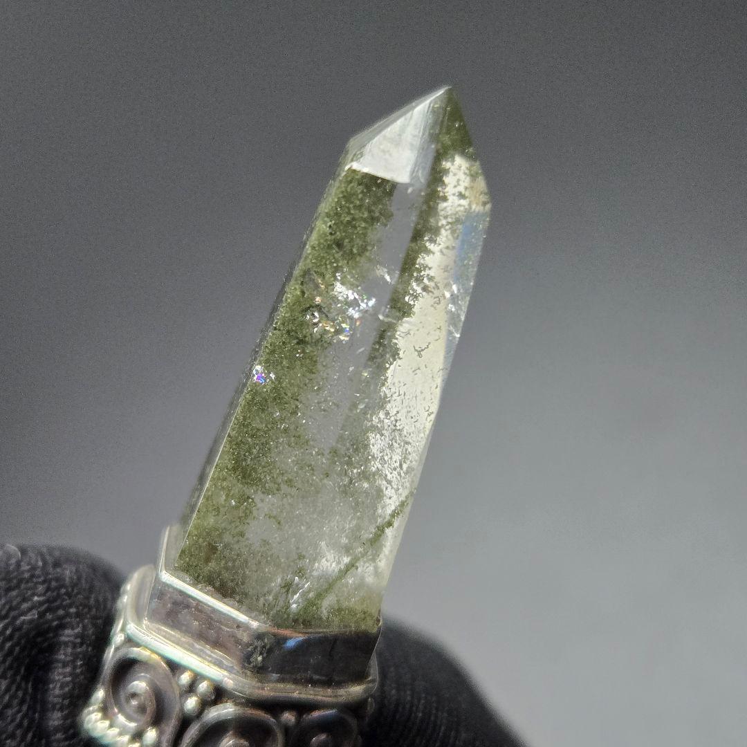 【超希少石/最強品質】虹入りガネーシュヒマール産水晶ポイント＊30mm＊　天然石